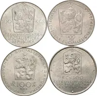 Soubor mincí 100 Kčs 1980 - Bohumír Šmeral, Spartakiáda, 1981 - O. Španiel, — 2