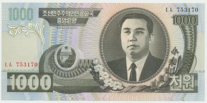 Severní Korea, 1000 Won 2006, P.45b