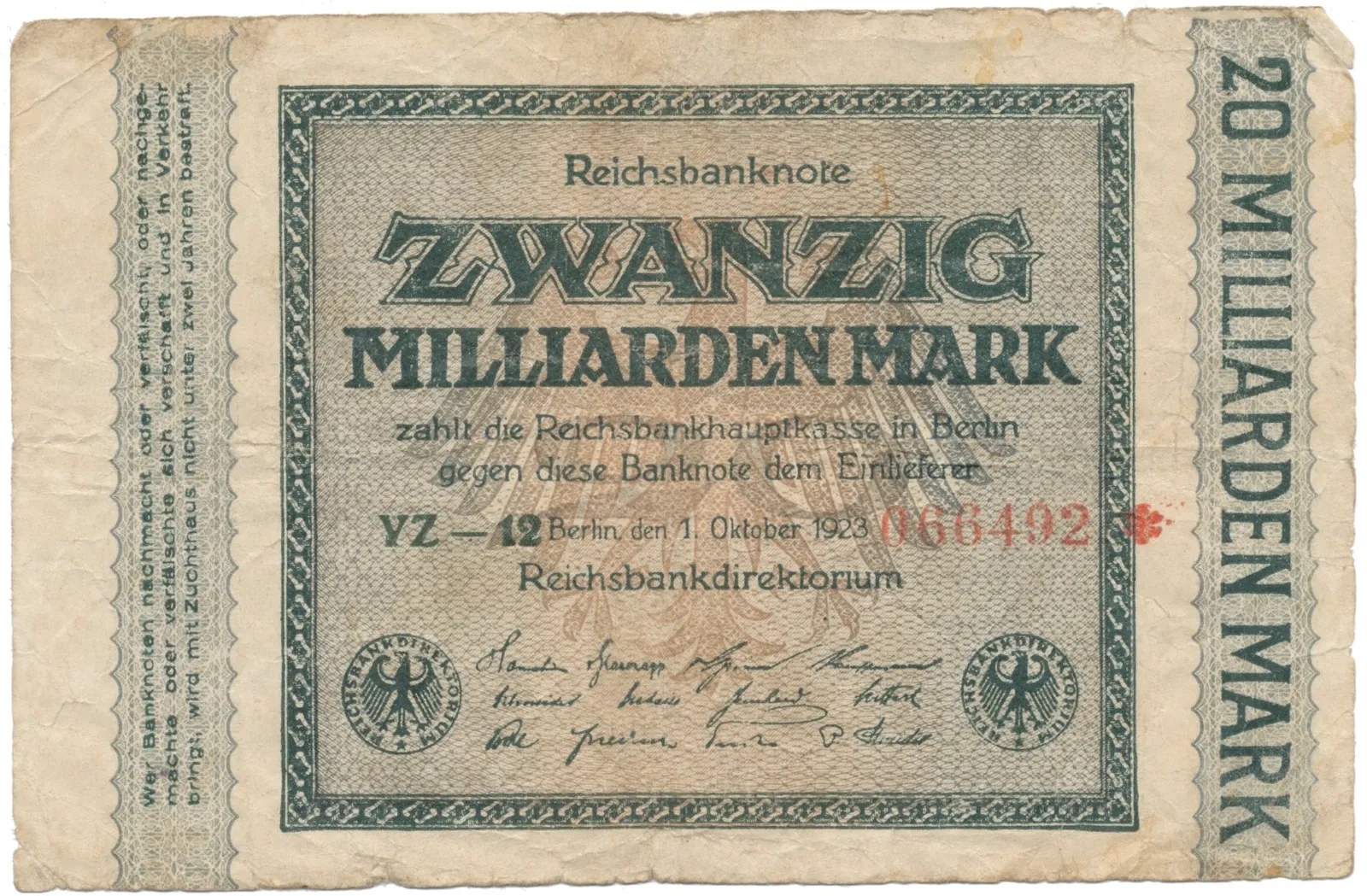 Německo, 20 Milliarden Mark 1923, Ro.115k