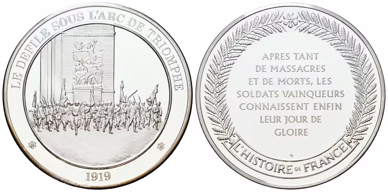 Francie - AR Medaile b.l. - Le défilé sous l'Arc de Triomphe