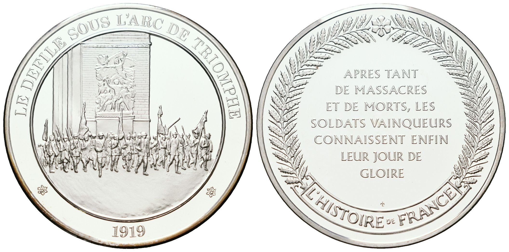 Francie - AR Medaile b.l. - Le défilé sous l'Arc de Triomphe