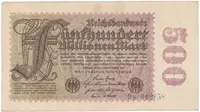Německo, 500 Millionen Mark 1923, vodoznak Kreuzblütten, Ro.109b