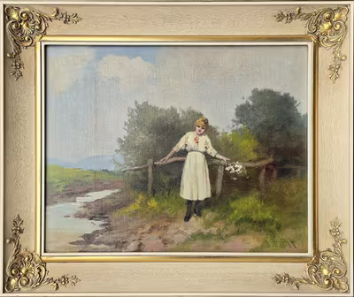 Neogrády Antal - Dívka s kyticí