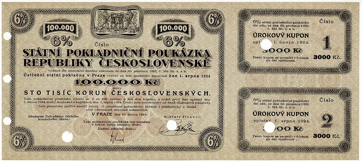 Státní pokladniční poukázky, 1919 - 1939 — 1