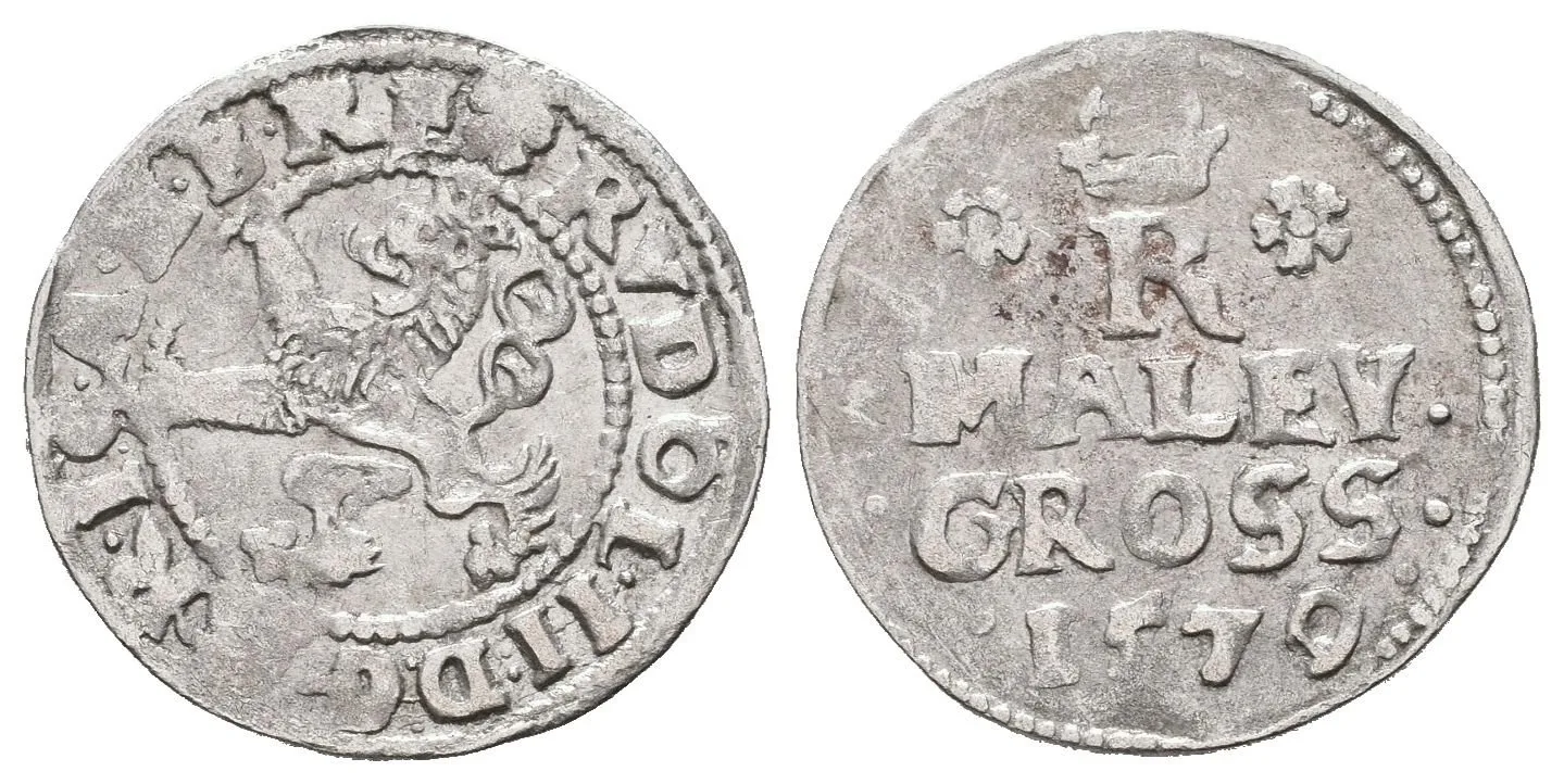 Malý groš 1579, Praha-Gebhart, HN.4c (opis 6b), pěkná zachovalost, drobné rysky, — 1