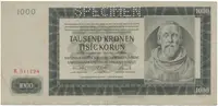 1000 Koruna 1942, I. vydání, série K, SPECIMEN, Hej.38a.S1