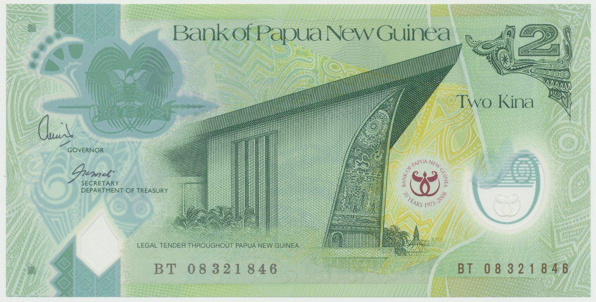 Papua Nová Guinea, 2 Kina 2008, plastová pamětní, P.35