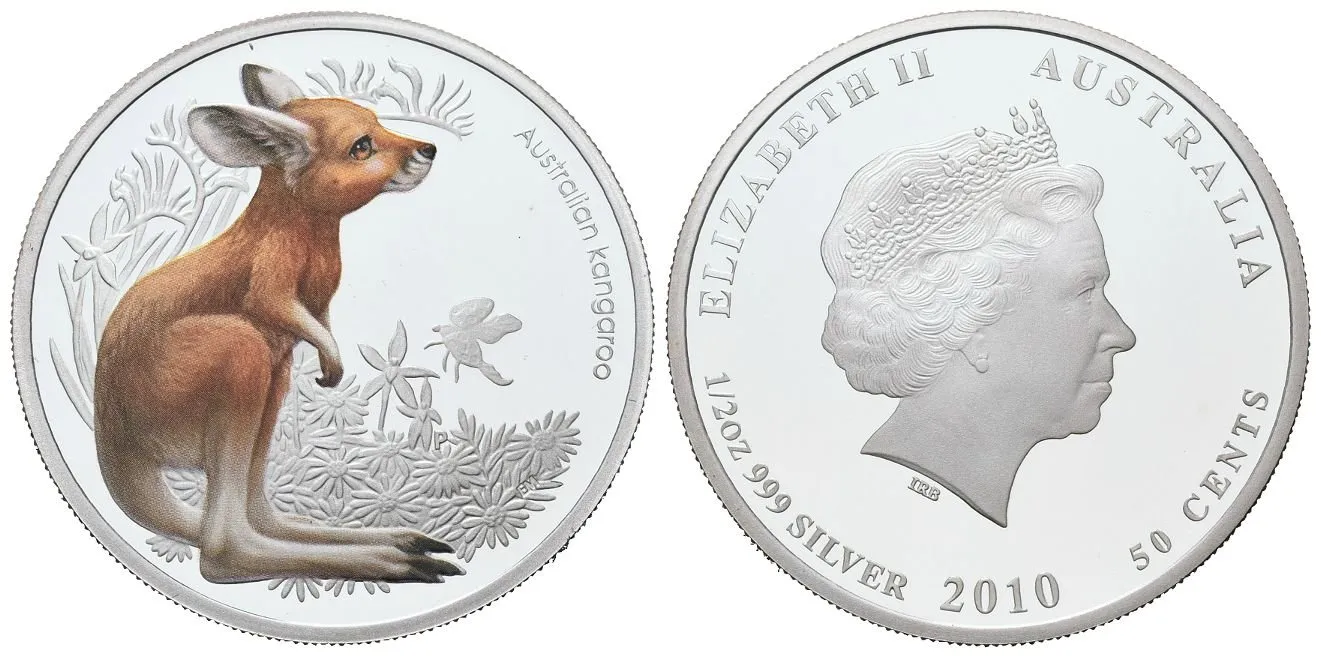 Austrálie, 50 Cents 2010 - Bush Babies Kangaroo