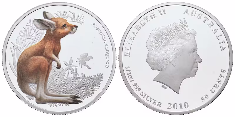 Austrálie, 50 Cents 2010 - Bush Babies Kangaroo