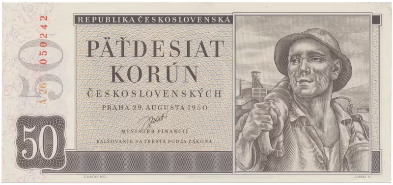 50 Koruna 1950, I. vydání, Hej.87a