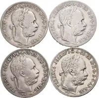 Zlatník 1883 KB, 1884 KB, 1888 KB, oběhové zachovalosti_4 ks — 1