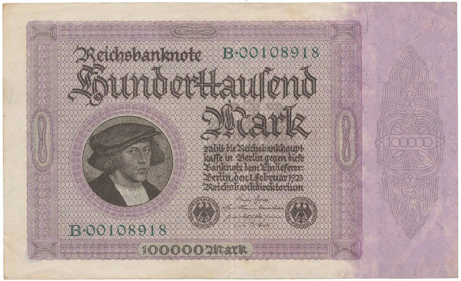 Německo, 100000 Mark 1923, Ro.82a