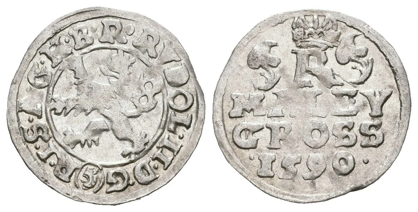 Malý groš 1590, České Budějovice-Mattighofer, HN.25a (opis 7a), — 1