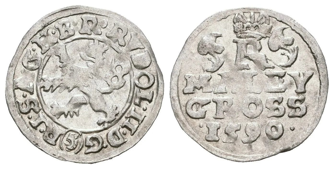 Malý groš 1590, České Budějovice-Mattighofer, HN.25a (opis 7a), — 1