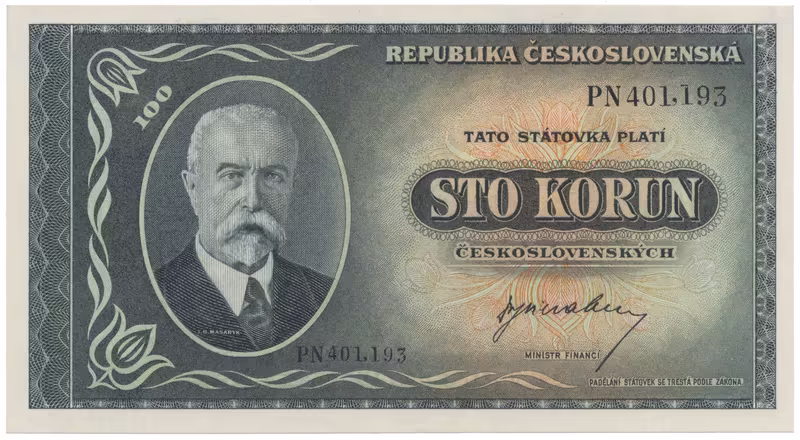 100 Koruna b.d. (1945), série PN, PT, Hej.74a