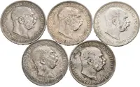 2 Koruna 1912, zbytky lesku, patina, rysky_5 ks — 1