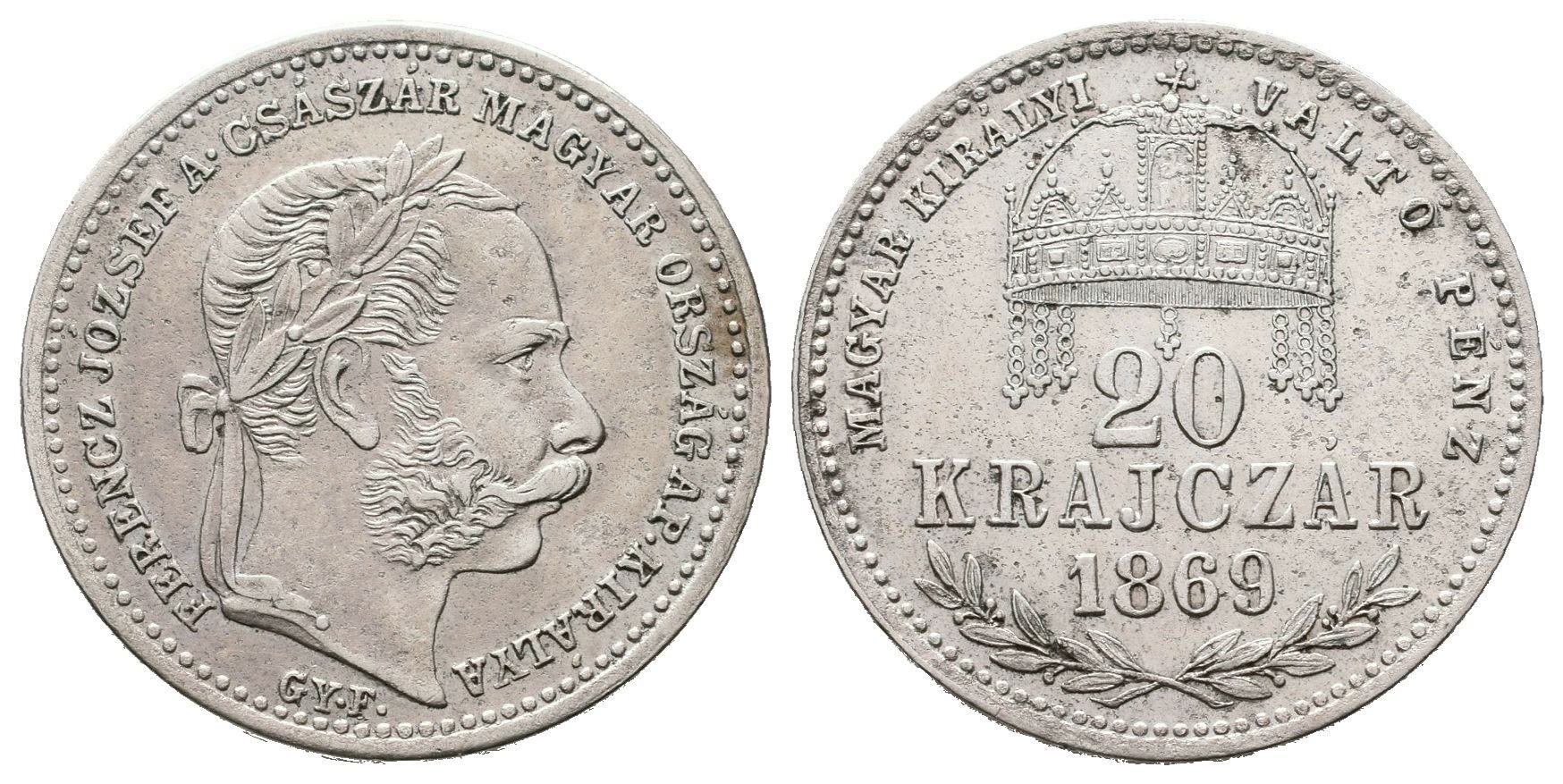 20 Krejcar 1869 GYF