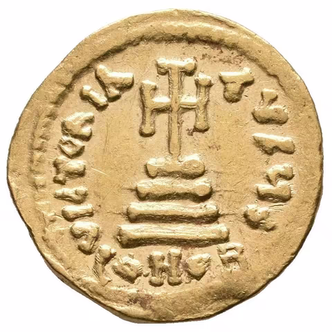 Solidus, Constantinopolis, 616 - 625, Heraclius a Heraclius Constantinus čelně / Kříž