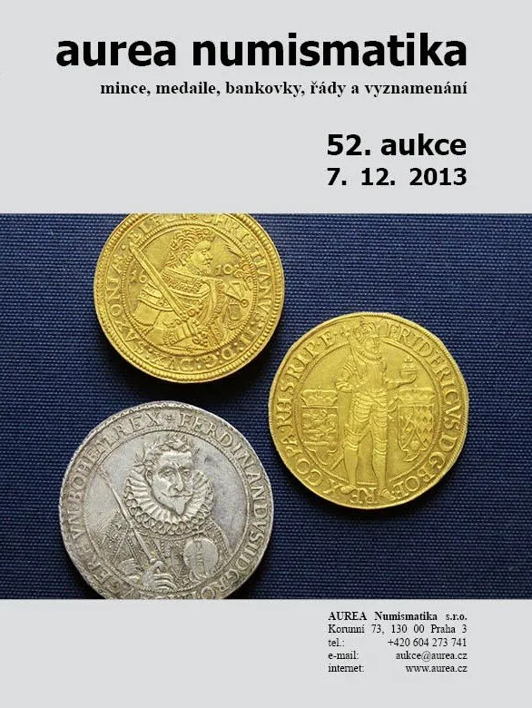 52. Aukce - mince, medaile, bankovky, řády a vyznamenání