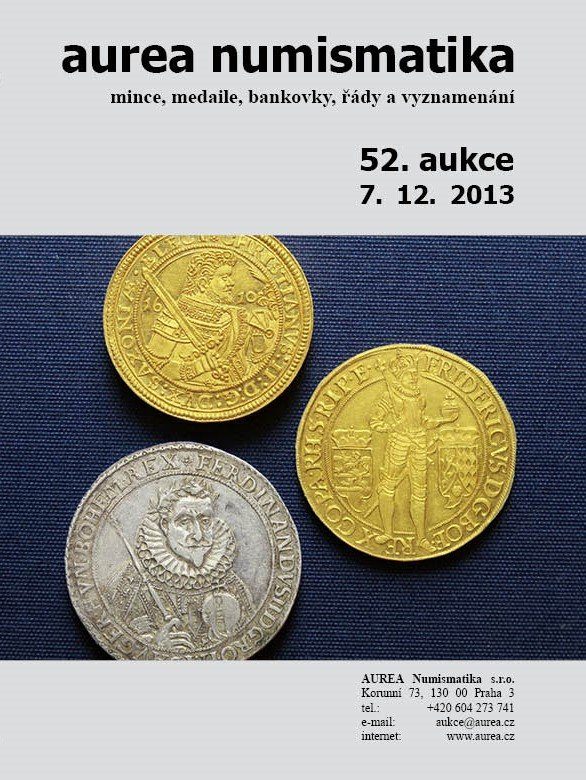 52. Aukce - mince, medaile, bankovky, řády a vyznamenání