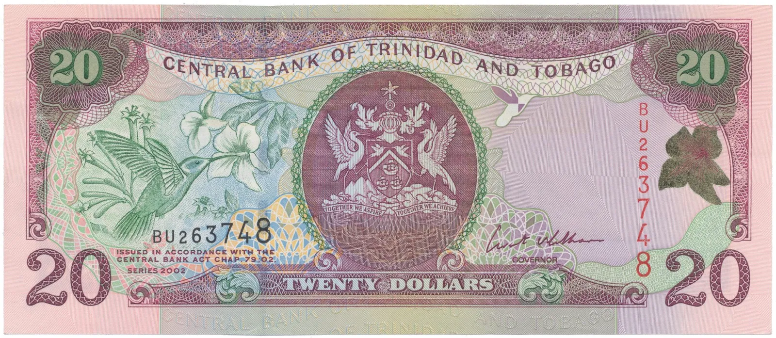 Trinidad a Tobago, 20 Dollars 2002, P.44b