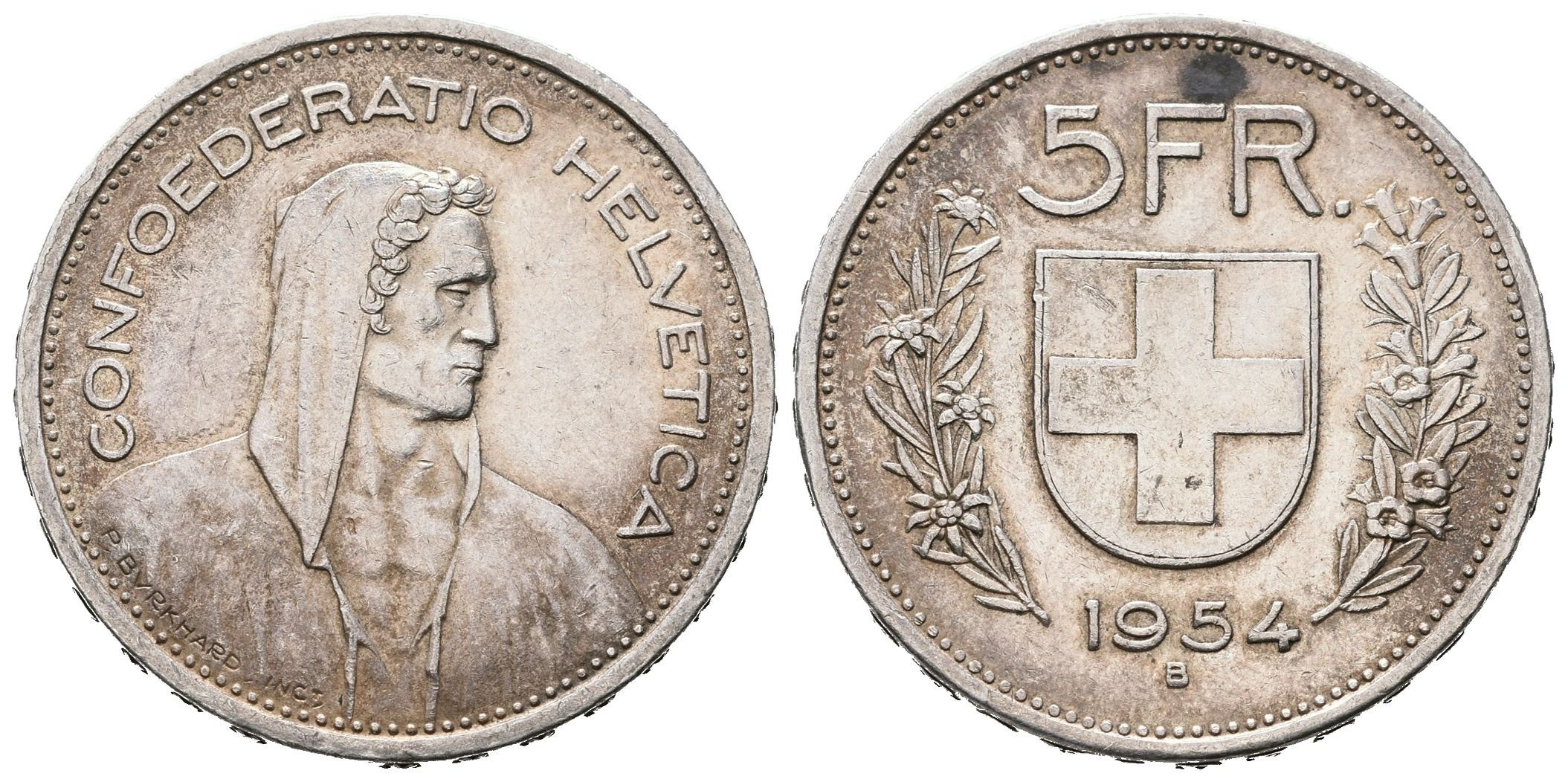 Švýcarsko, 5 Frank 1954