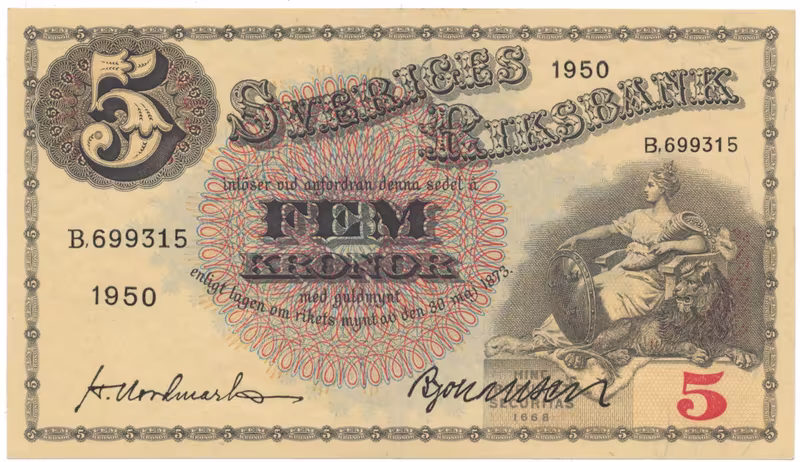 Švédsko, 5 Kronor 1950, P.33ag