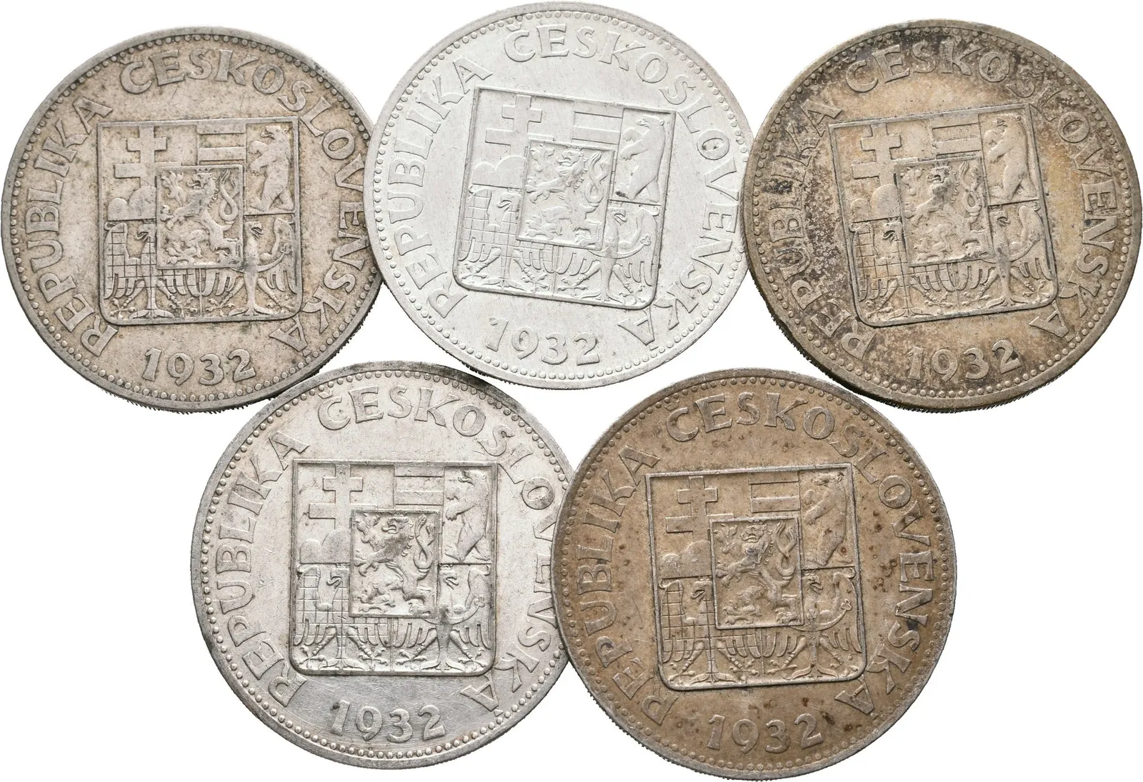 10 Koruna 1932, oběhové zachovalosti_5 ks — 1