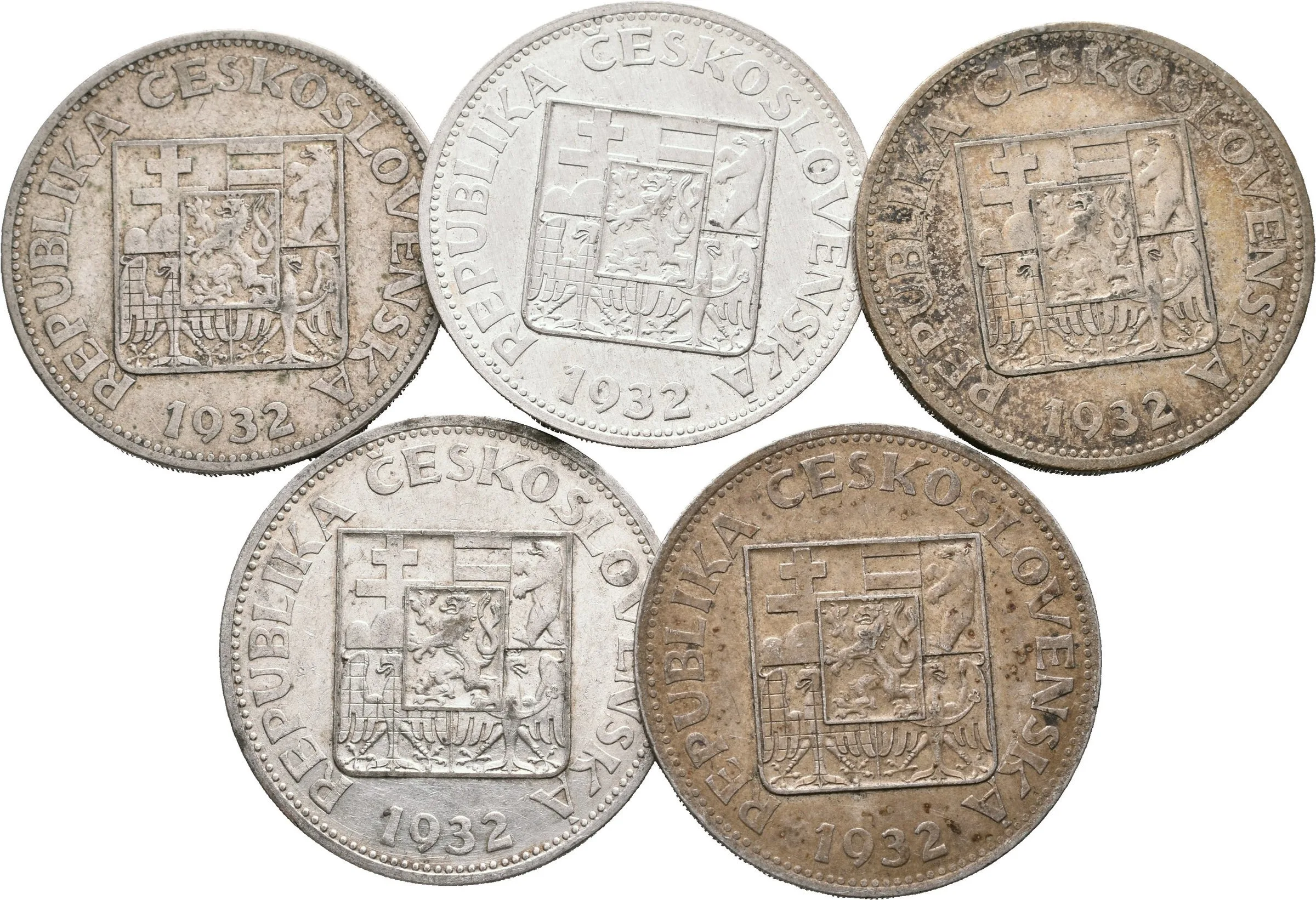 10 Koruna 1932, oběhové zachovalosti_5 ks — 1