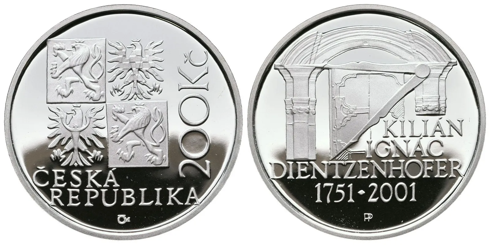 200 Kč 2001 - Kilián Ignác Dientzenhofer, PROOF