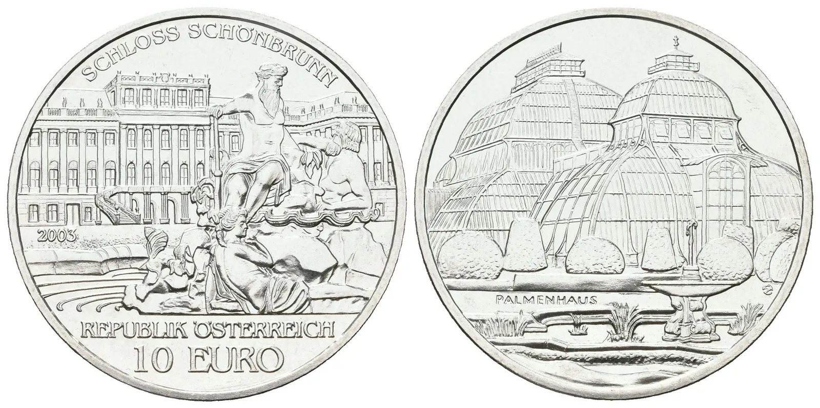Rakousko, 10 Euro 2003 - Schönbrunn