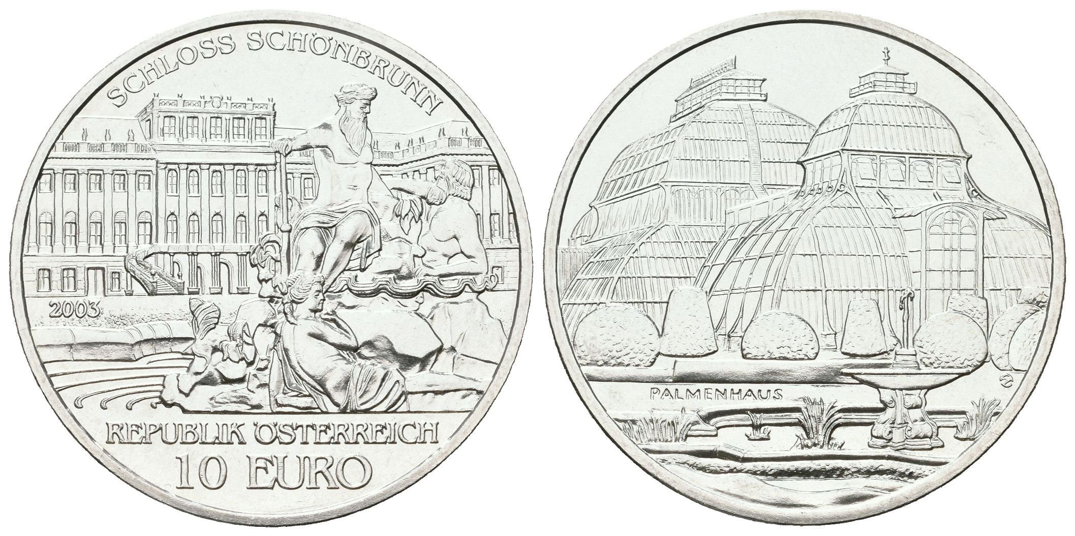 Rakousko, 10 Euro 2003 - Schönbrunn