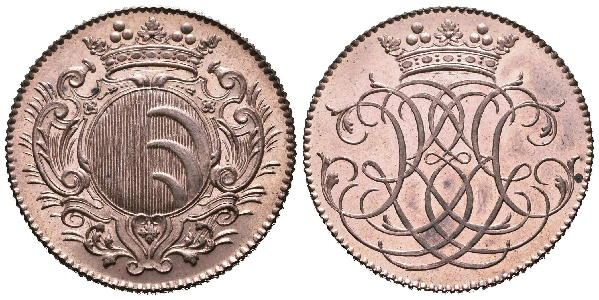 Cu odražek 1/2 Tolaru (Gulden) b.l., Don.3502, Pol.54, zkušební ražba (11,31 g), — 1
