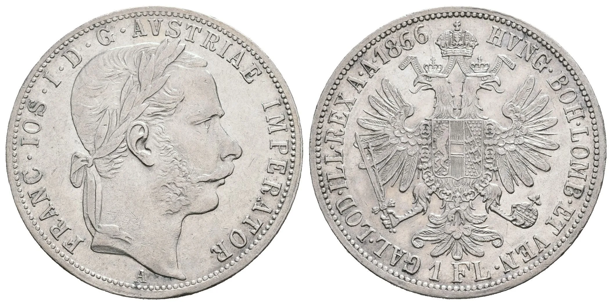 Zlatník 1866 A, pěkná zachovalost, patina, zbytky lesku, rysky — 1