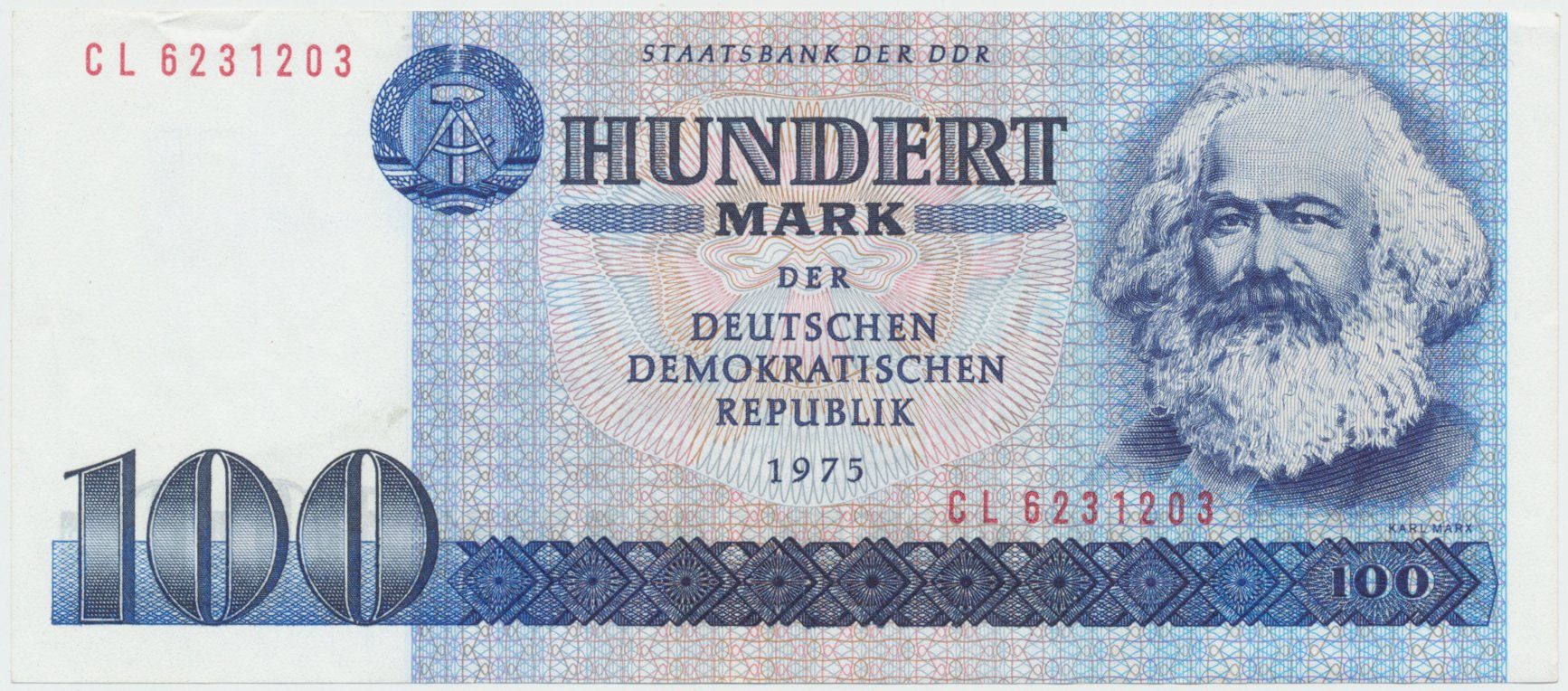 Německo - NDR, 100 DM 1975, II. vydání (1986), Ros.363c