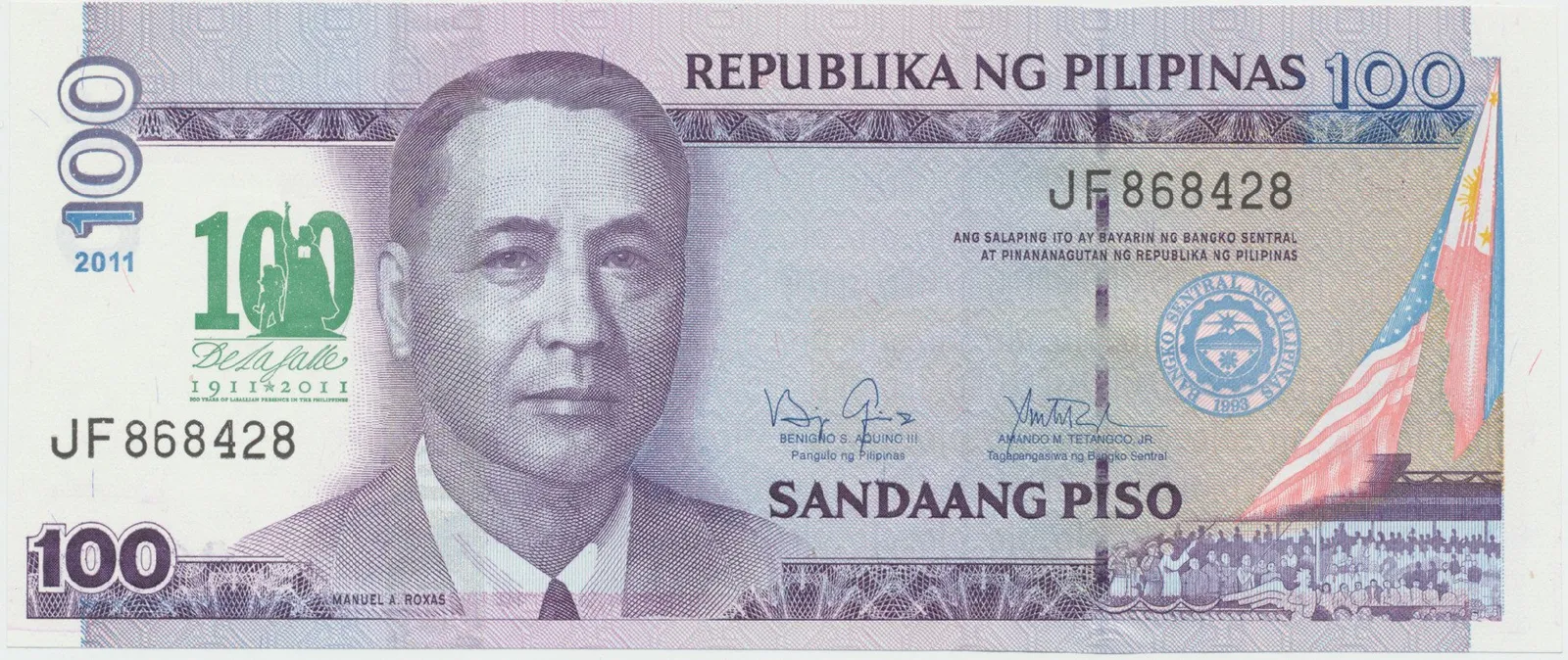 Filipíny, 100 Piso 2011, pamětní vydání, P.212A