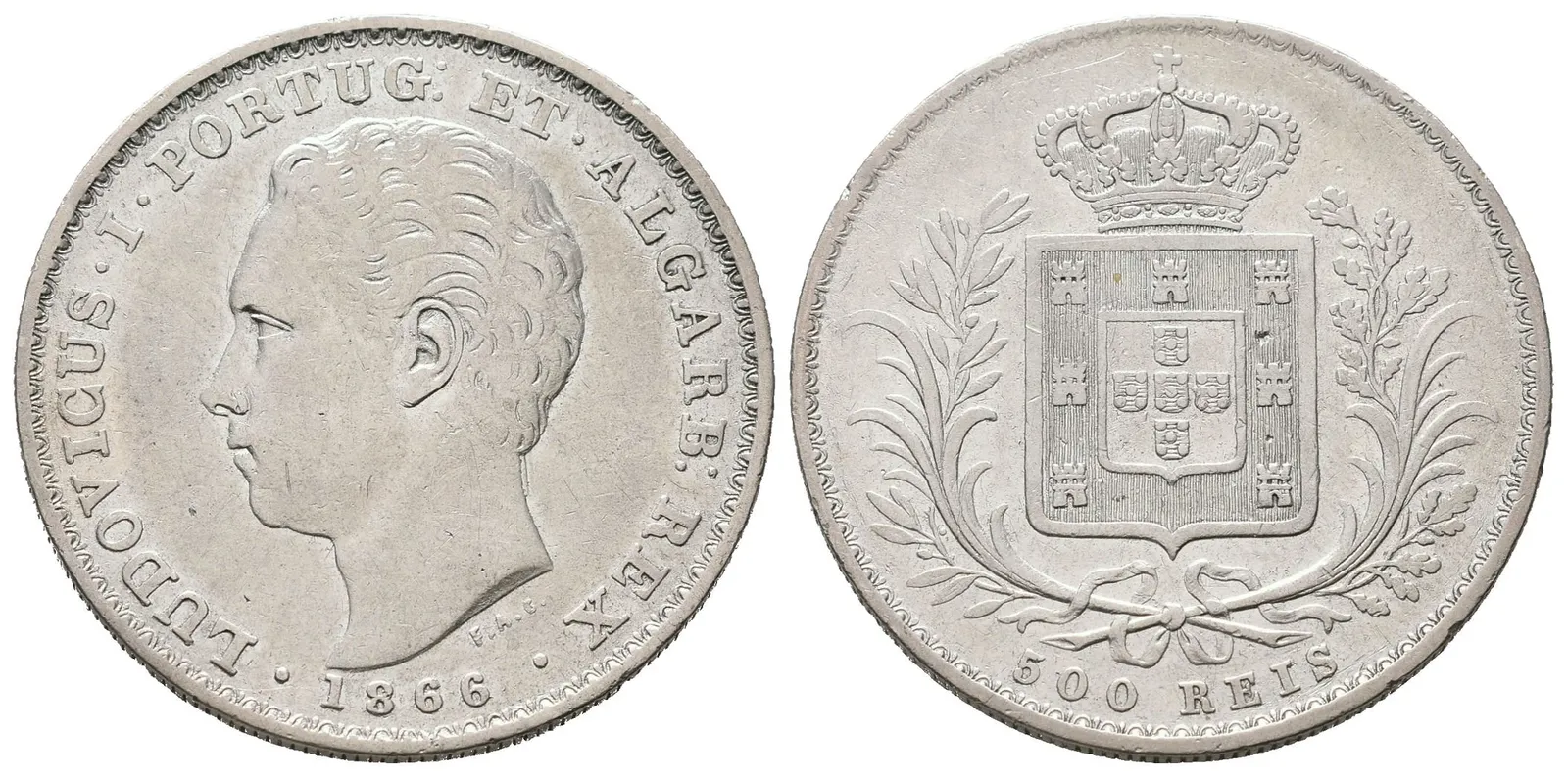 Portugalsko, 500 Reis 1866