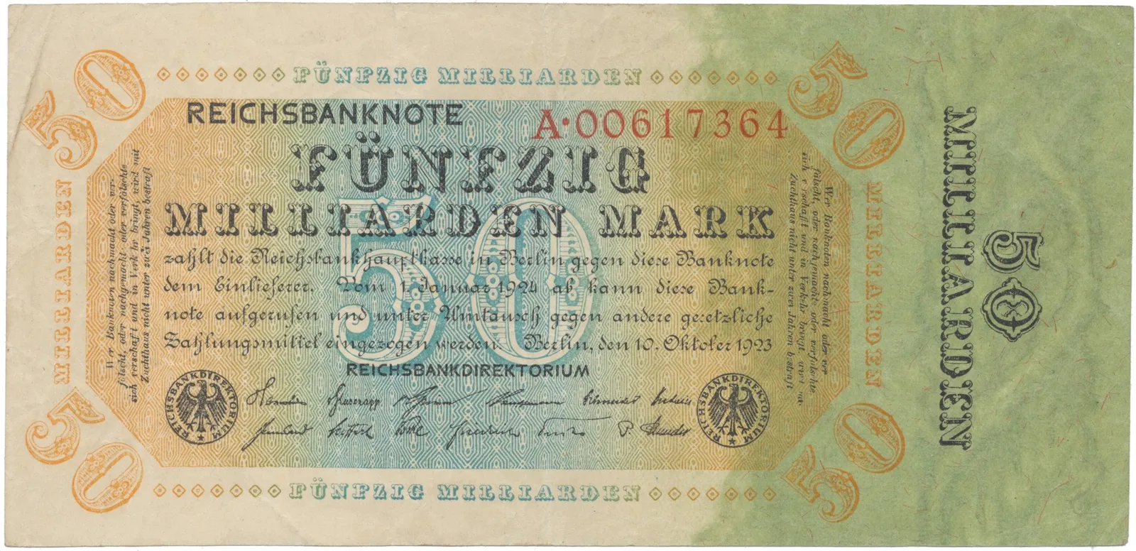 Německo, 50 Milliarden Mark 1923, Ro.116a