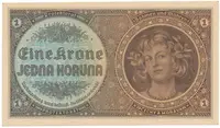 Protektorát Čechy a Morava, 1 Koruna b.d. (1940), tisk TB NBČM, série C, Hej.30aC - fotografie 2