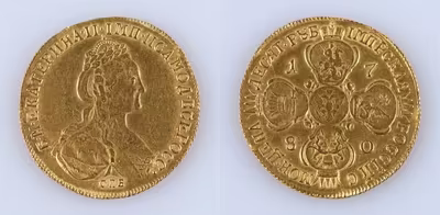 Zlatá mince: 10 rublů 1780