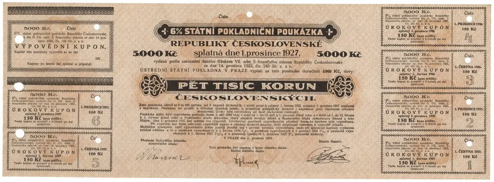 Státní pokladniční poukázky, 1919 - 1939 — 1