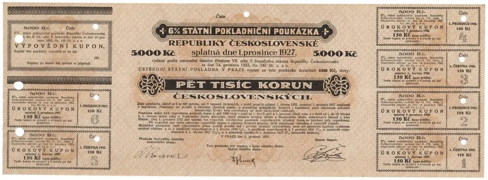 Státní pokladniční poukázky, 1919 - 1939 — 1