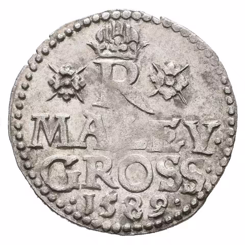 Malý groš 1589, Praha-Ercker, HN.31 (opis 6e), krásná zachovalost, patina, pěkně vyražený