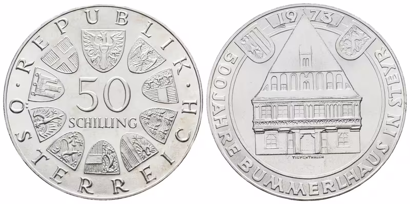 Rakousko, 50 Schilling 1973 - Bummerlhaus