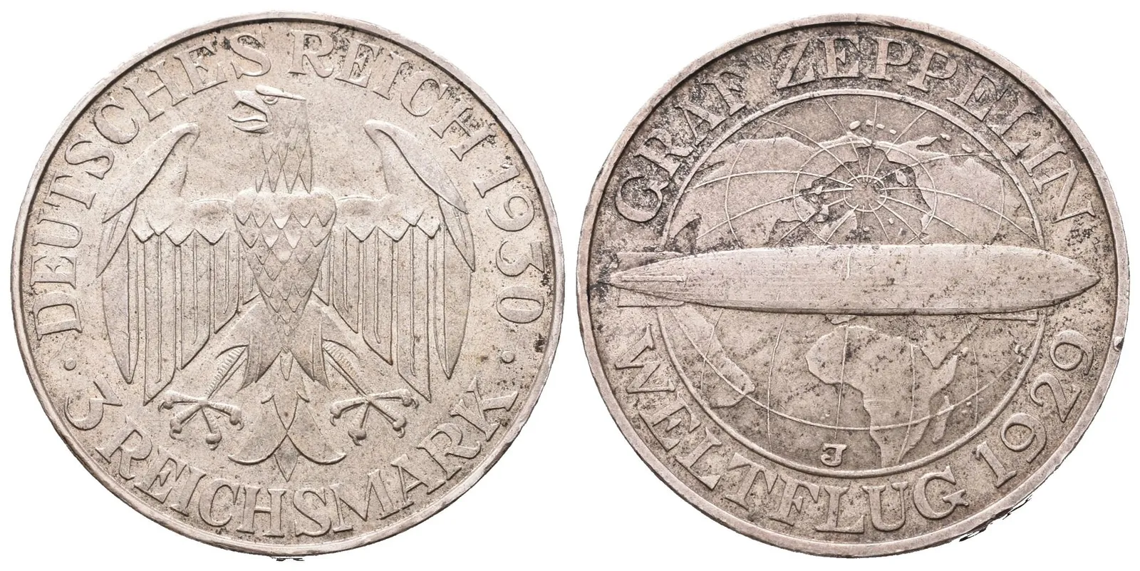 Výmar, 3 Marka 1930 J - Zeppelin