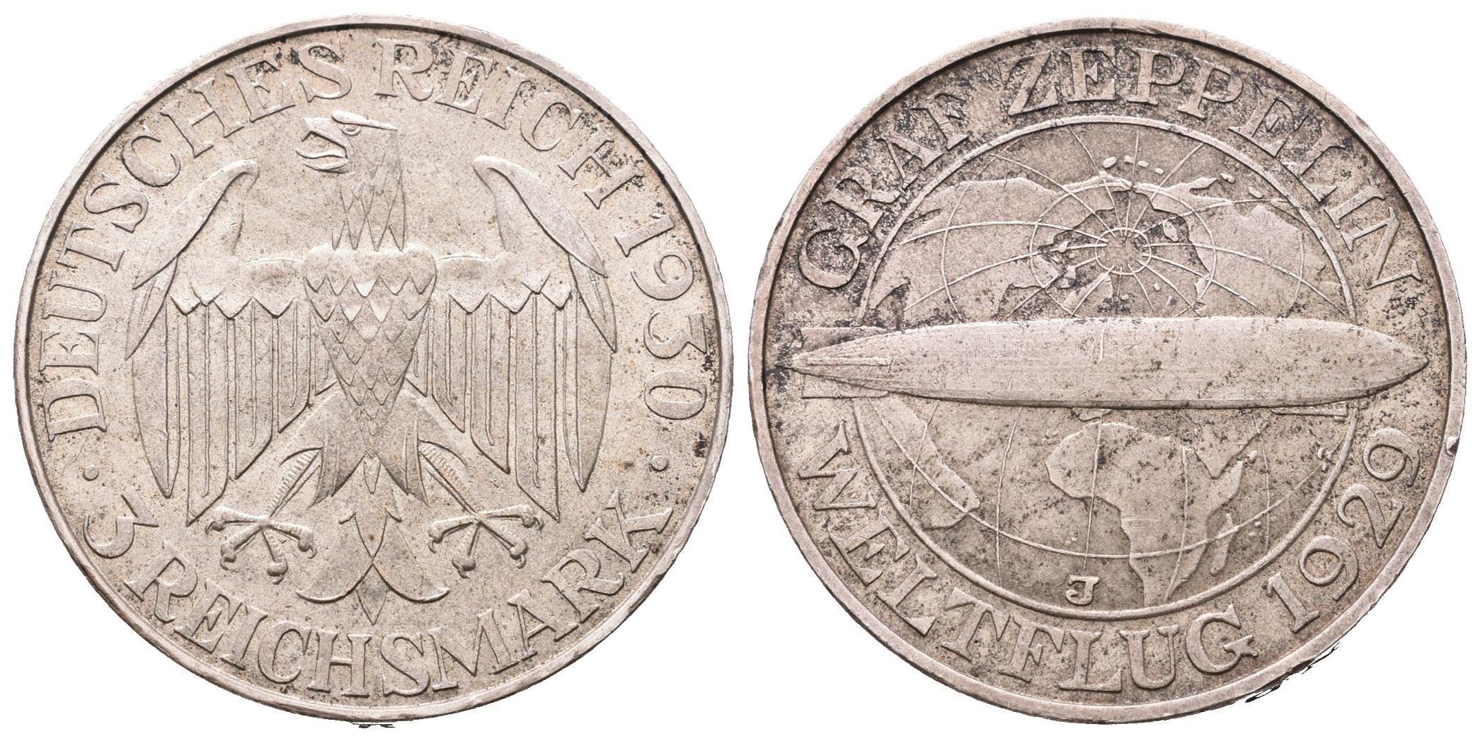 Výmar, 3 Marka 1930 J - Zeppelin