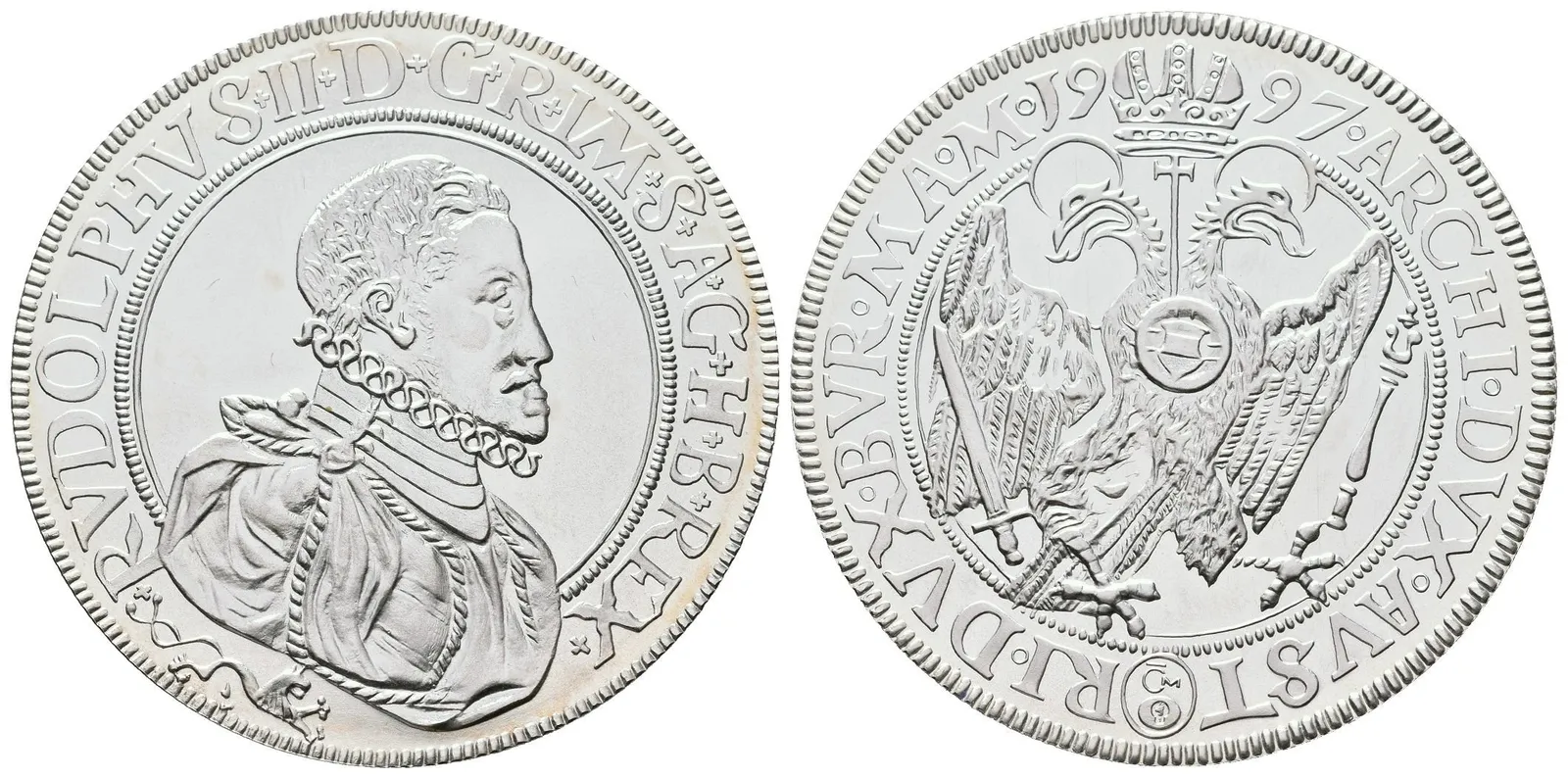 AR Medaile 1997 - Replika Tolaru Rudolfa II., Ag 0,925, — 1