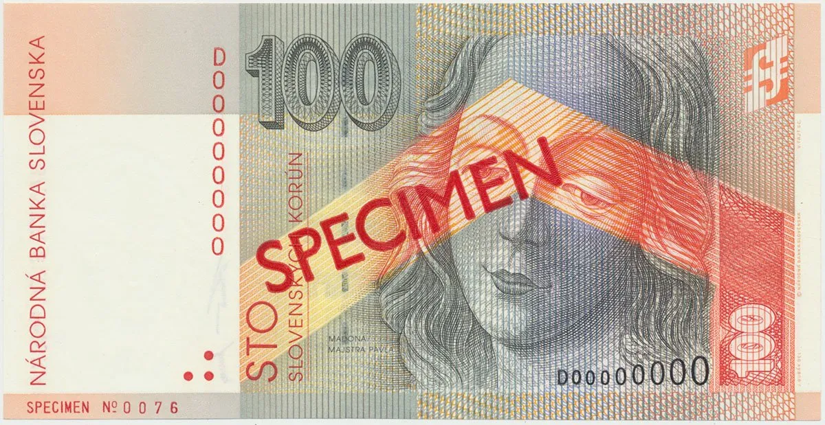 100 Koruna / 1. 10. 1997, D 00000000, bankovní vzor, Hej.SK20V1, BKK.SK8c    N/UNC