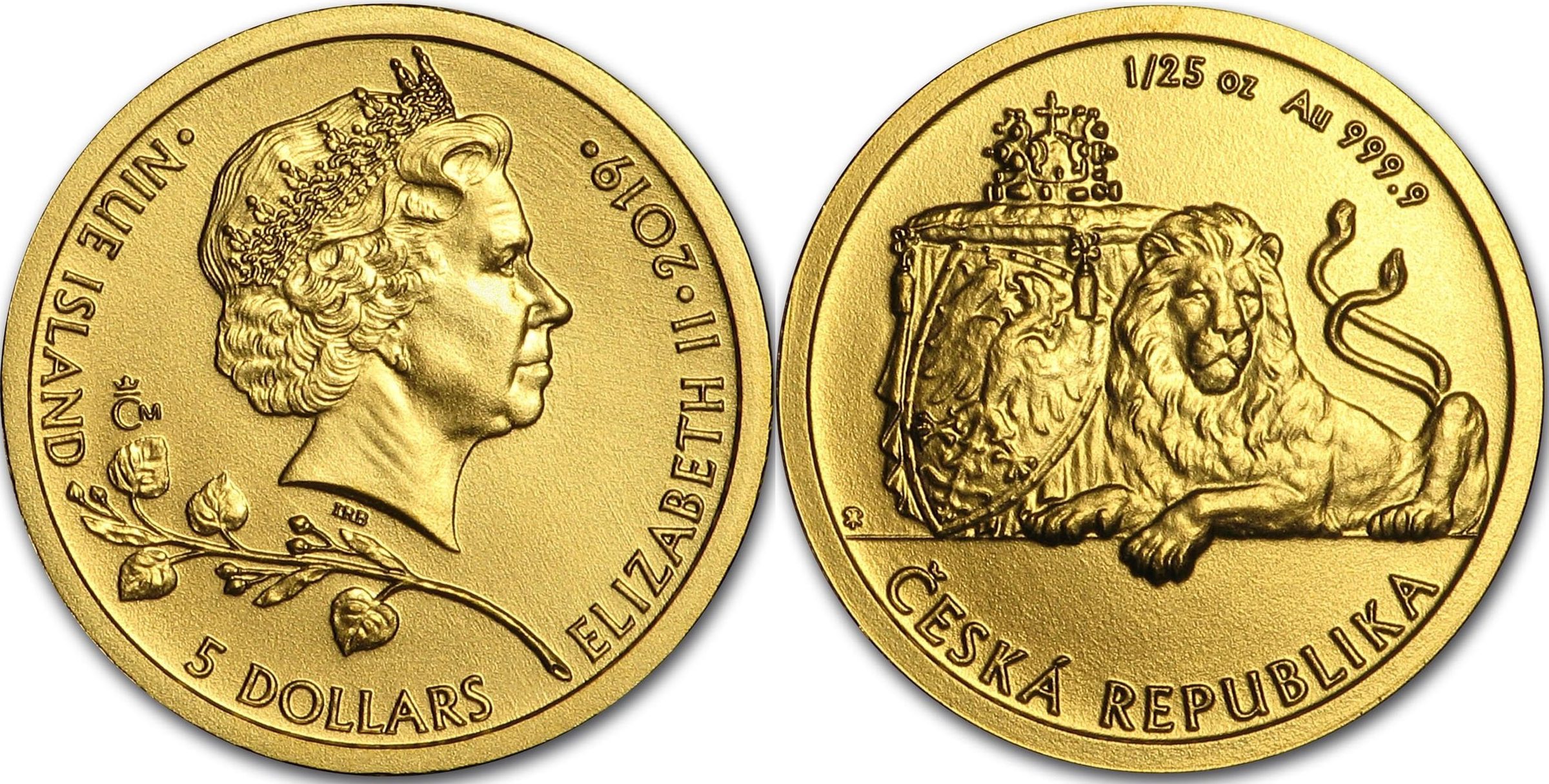 Niue, 5 Dollars 2018 - Český lev