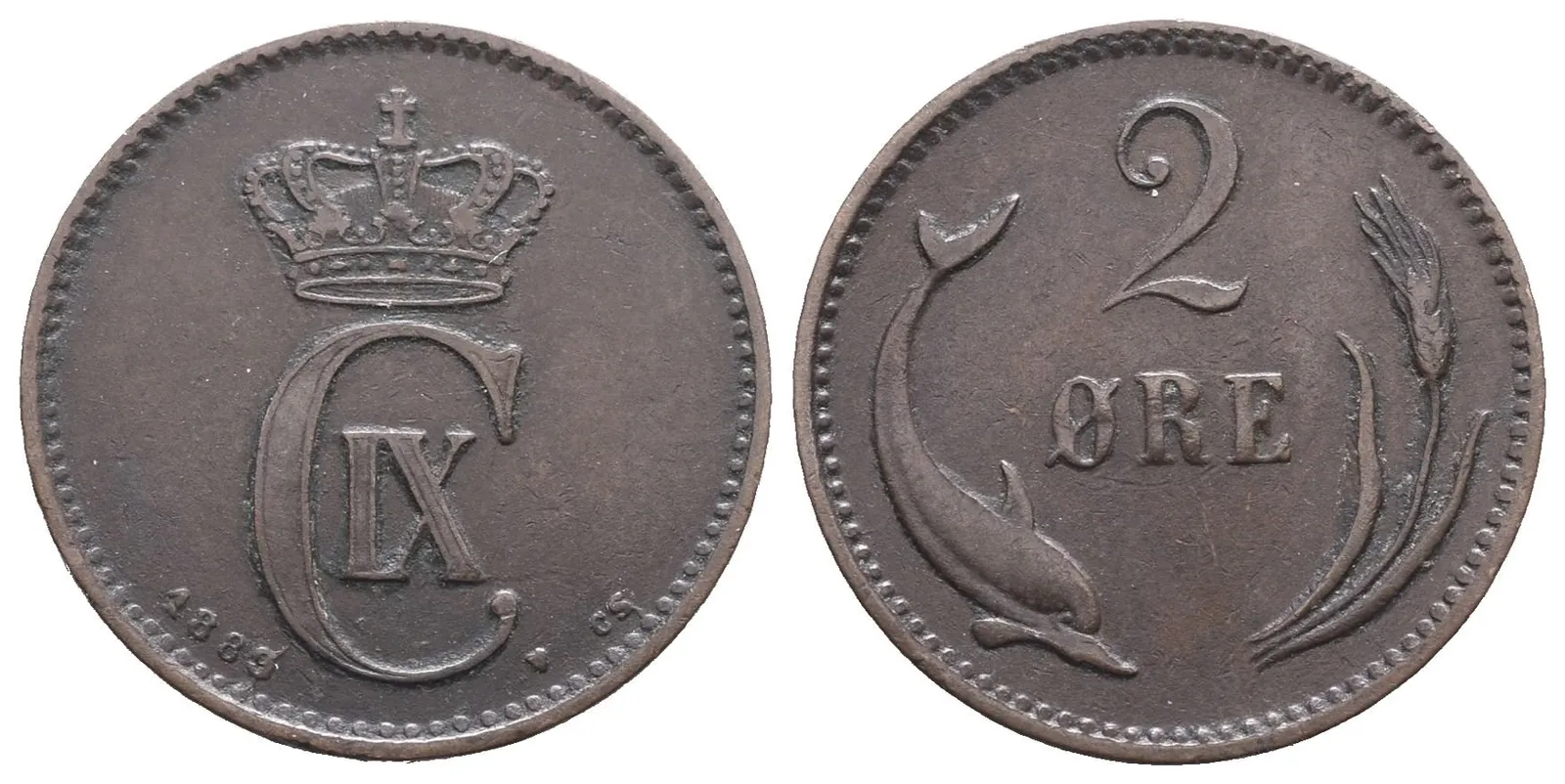 Dánsko, 2 Öre 1889 CS